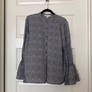 Mini Leaf-Print Crepe Blouse (XL) and Skirt (L) (Michael Kors)